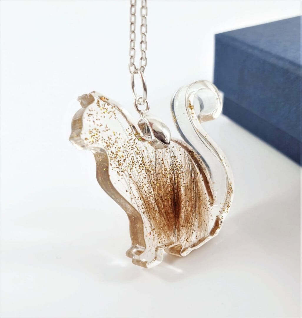 Cat Shaped Hair Necklace - Pet Fur Keepsake - Memorial Jewellery - Image 5
