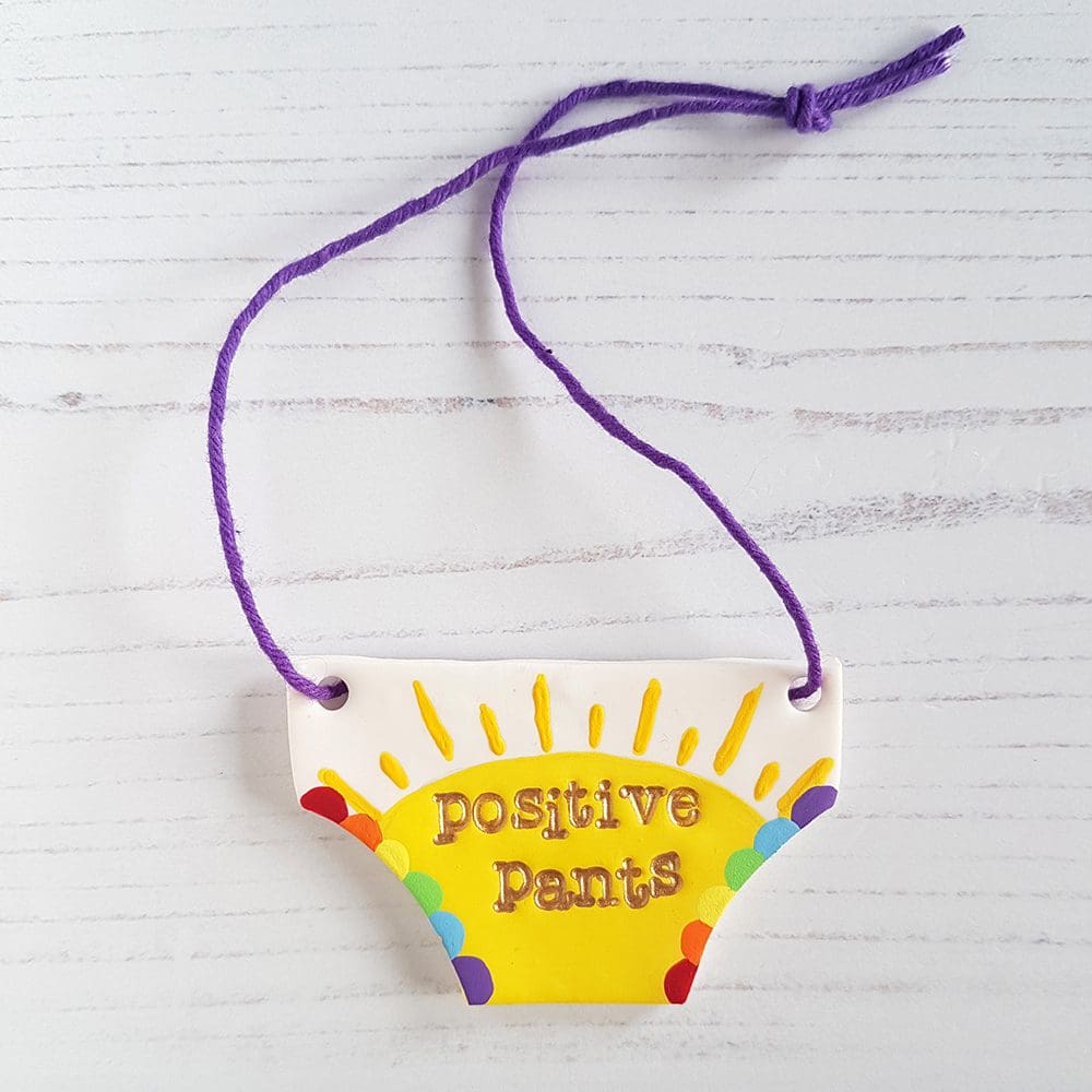 Positive Pants hanging decoration OR Magnet, Hand painted - Image 7