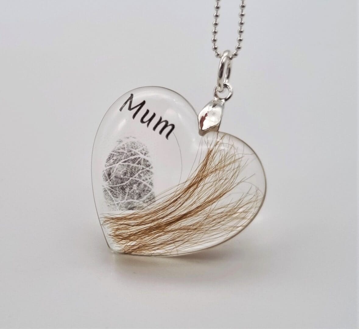 Lock of Hair and Fingerprint Keepsake Necklace - Custom Resin Memorial Jewellery - Image 8