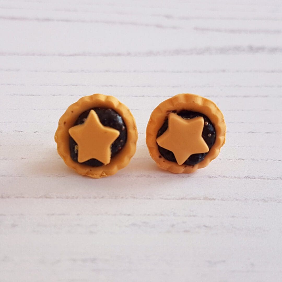 NEW VERSION Christmas Mince Pie stud earrings - Image 9