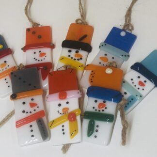 Fused Glass Snowman