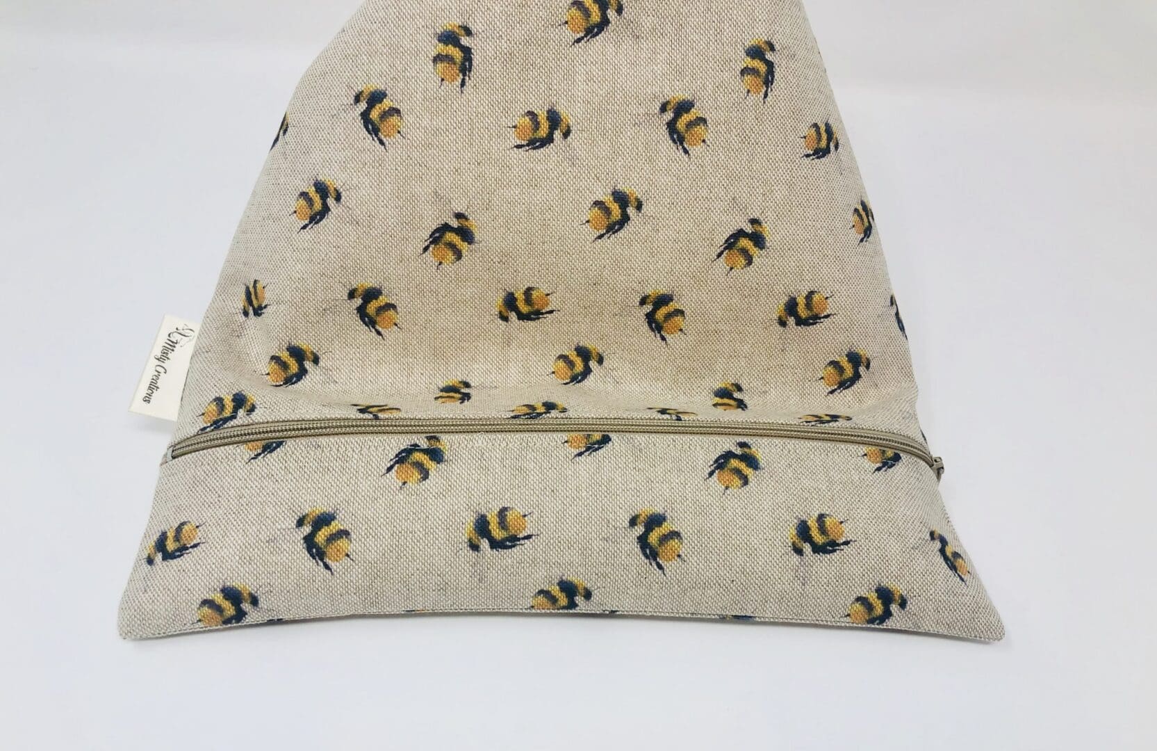 Bumble Bee Fabric IPad Beanbag, Fabric Tablet Stand featuring mustard yellow Bees - Image 5