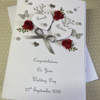 Personalised Handmade Wedding Day Keepsake Card with Gift Box Anniversary Engagement