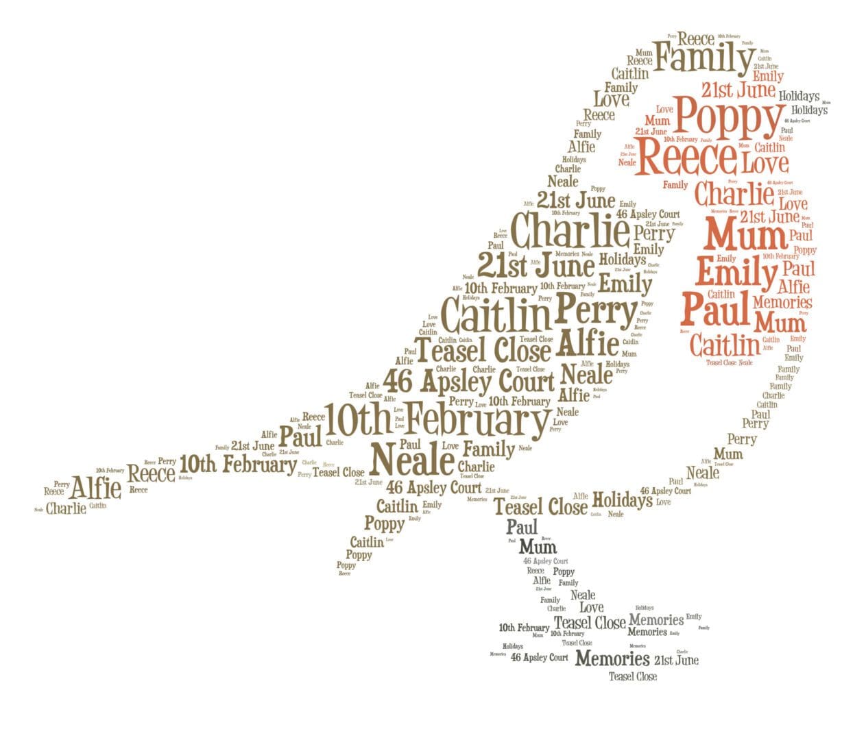 Personalised Robin Word Art Print - Image 3