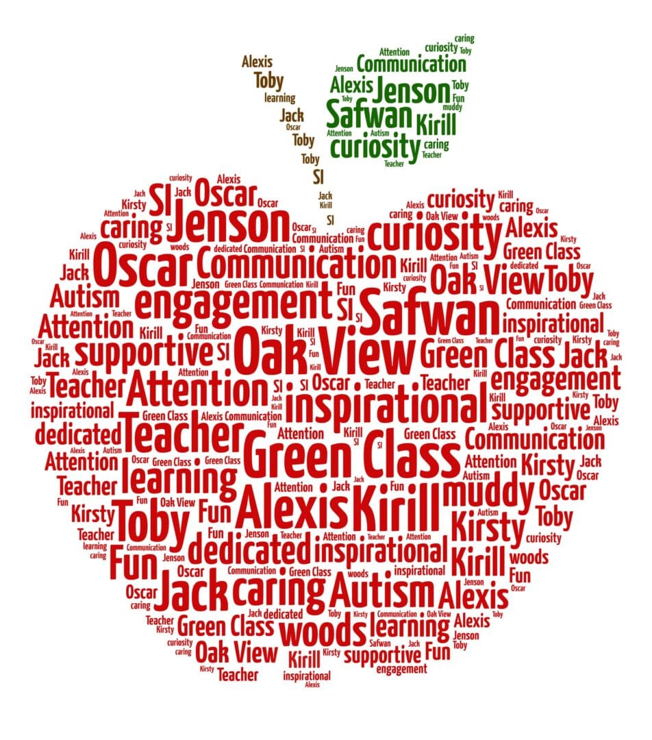 Personalised Apple Thank You Teacher Gift Word Art Print - Image 2
