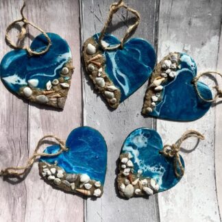 Small hanging beach heart