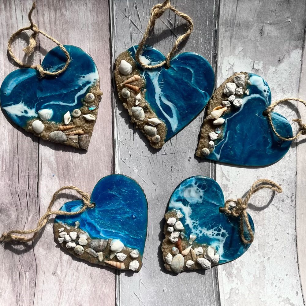 Small hanging beach heart