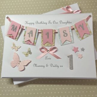 Handmade Personalised 1st Birthday Card Keepsake Gift Box