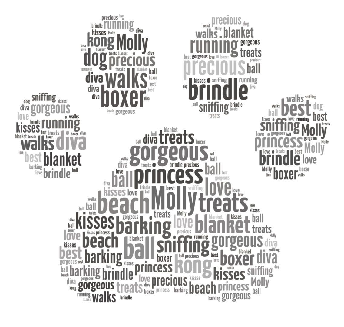Personalised Dog Paw Word Art Print - Image 5