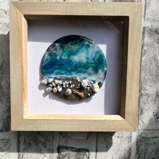 Small framed resin beach seascape