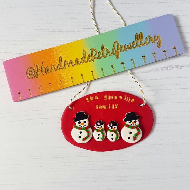 Personalised Couple/Family Christmas decoration CHOOSE YOUR STYLE Gingerbread, Snowman, Penguin - Image 8