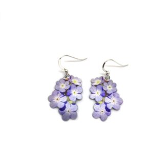 Forget me Not flower silver earrings