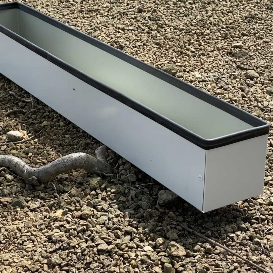 Handmade Upcycled Metal Herb Planter – Goosewing Grey Textured Finish (1200mm Long) - Image 3