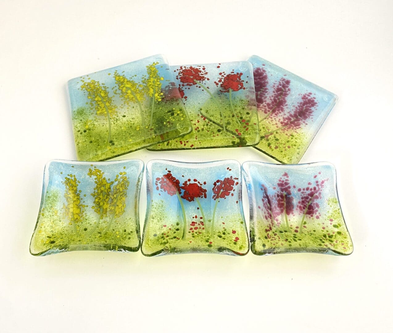 Yellow Flower Burst Coaster and Dish Set - Image 9