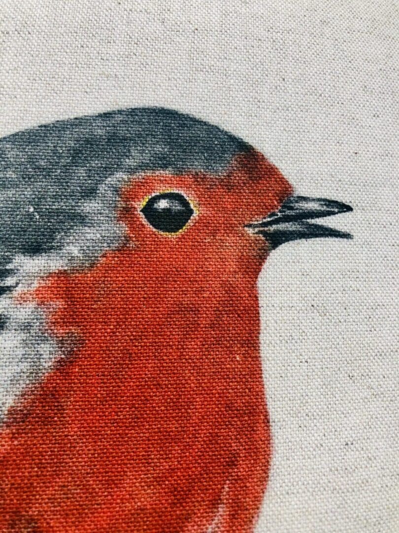 Red Robin 17" Cushion Cover, Large Robin Panel Cushion - Image 4