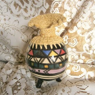 ceramic & Raffia vase Ndebele