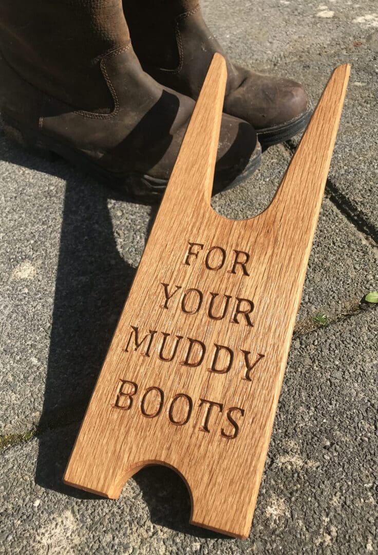 Solid Oak Personalised Boot Jack. - Image 2
