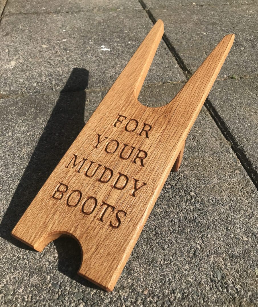 Solid Oak Personalised Boot Jack. - Image 3