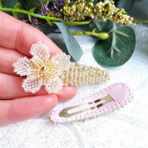 Eternal Bouquet Crystal Flower Bridal Wedding Snap Hair Clips Set of Two - Image 2