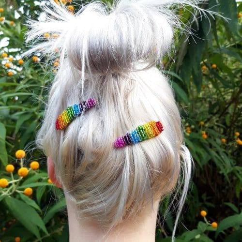Rainbow Hair Snap Clips Set of Two - Image 2