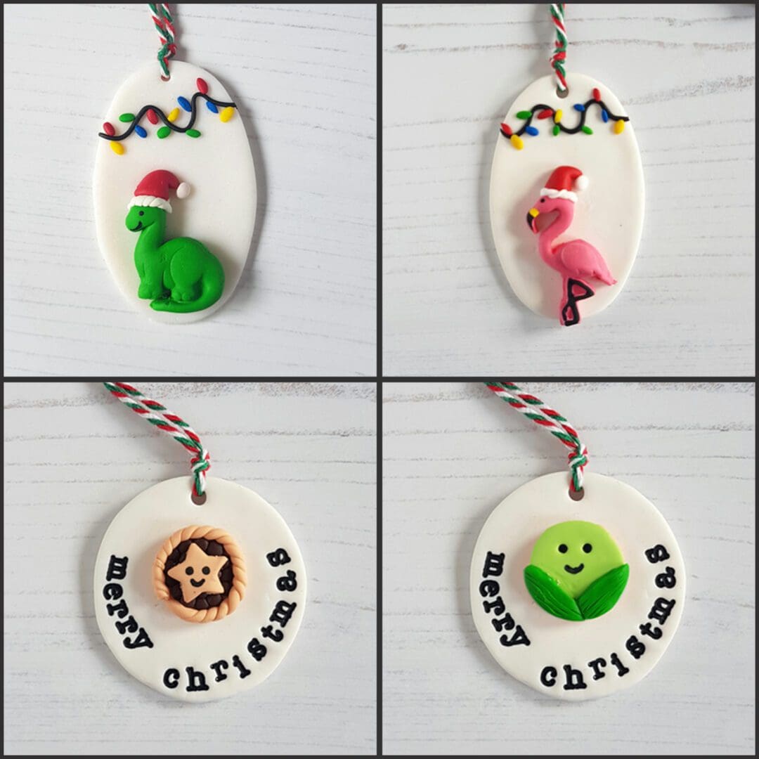 Various styles Christmas decorations CHOOSE YOUR STYLE - CLICK THROUGH (House, Robins, Christmas Tree, Jumpers, Dinosaur, Flamingo, Mince Pie, Sprout) - Image 7