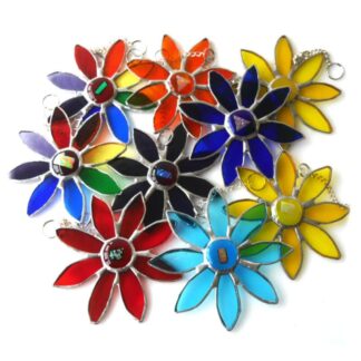 Stained glass daisy suncatcher sunflower