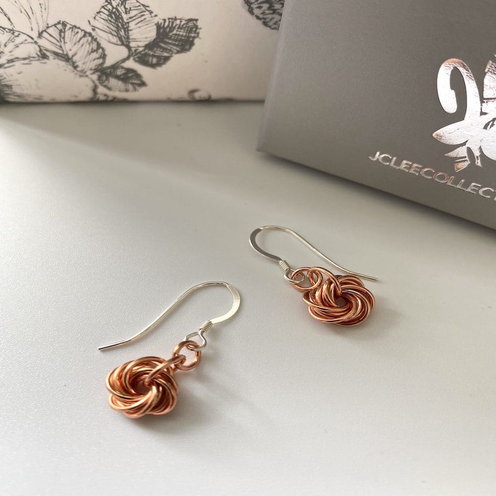 Copper Rosette Earrings