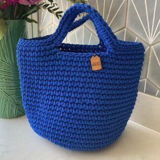 Royal Blue Crochet Bag, Cobalt Blue Crochet Handbag