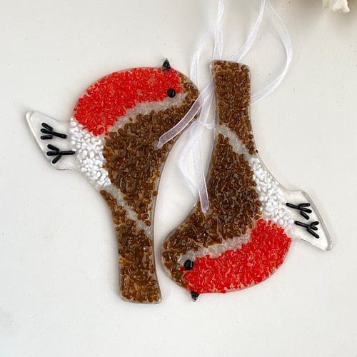 Fused Glass Robin Suncatcher - Image 8