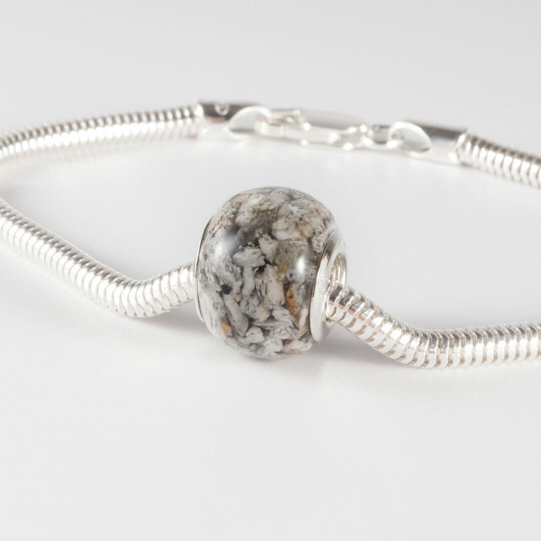 Cremation Ashes Charm- European Bead Bracelet - Bespoke Memorial Jewellery - Image 6
