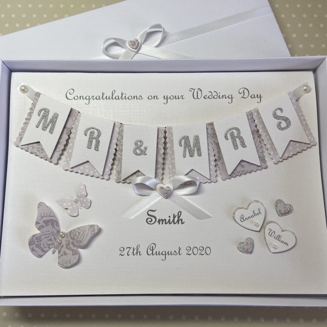 Personalised Handmade Wedding Day Card Gift Boxed Keepsake