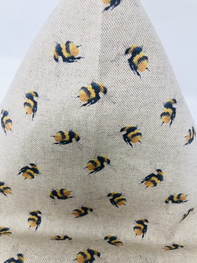 Bumble Bee Fabric IPad Beanbag, Fabric Tablet Stand featuring mustard yellow Bees - Image 3