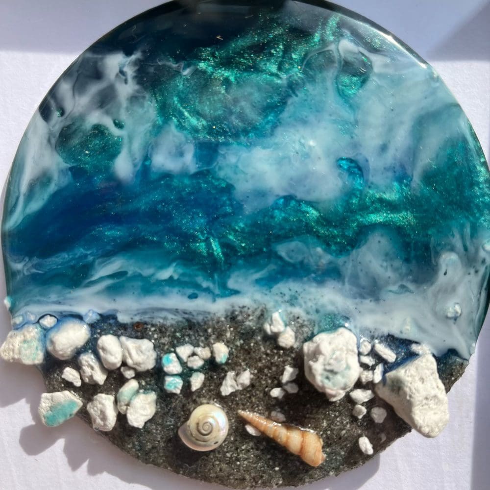 Small framed resin beach seascape - Image 2