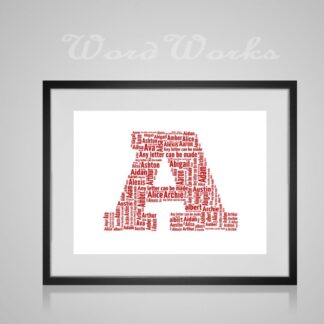 Personalised Letter Design Word Art Print (any Letter can be made)