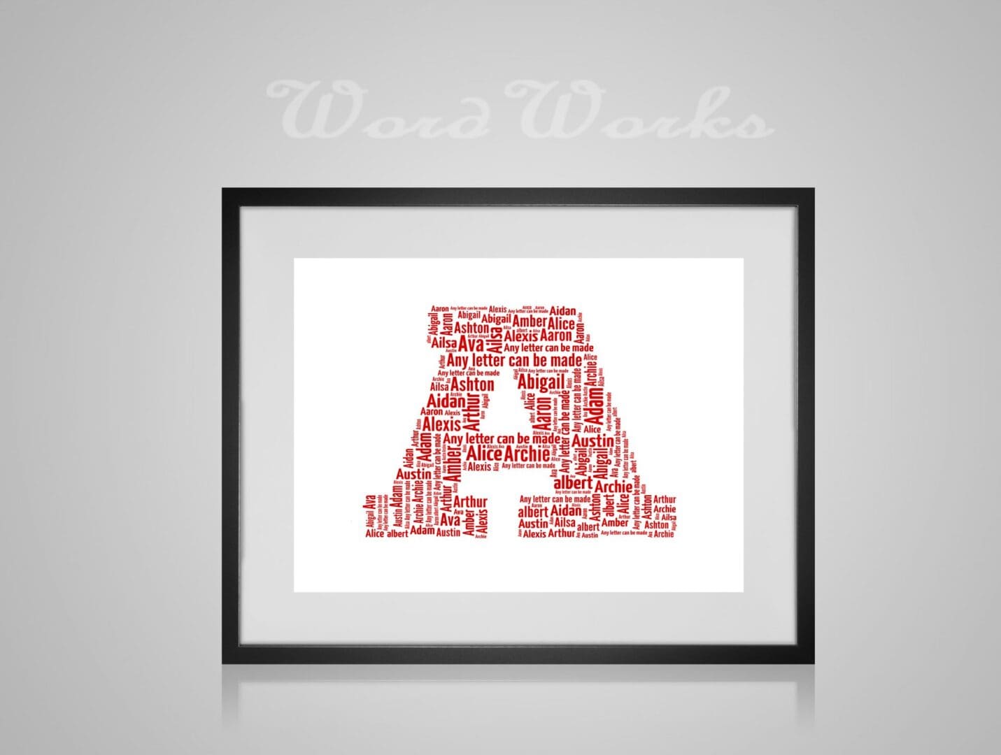 Personalised Letter Design Word Art Print (any Letter can be made)