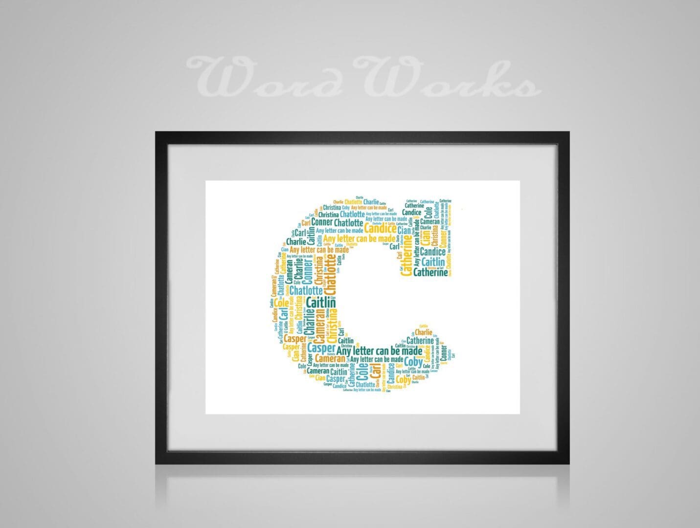 Personalised Letter Design Word Art Print (any Letter can be made) - Image 3