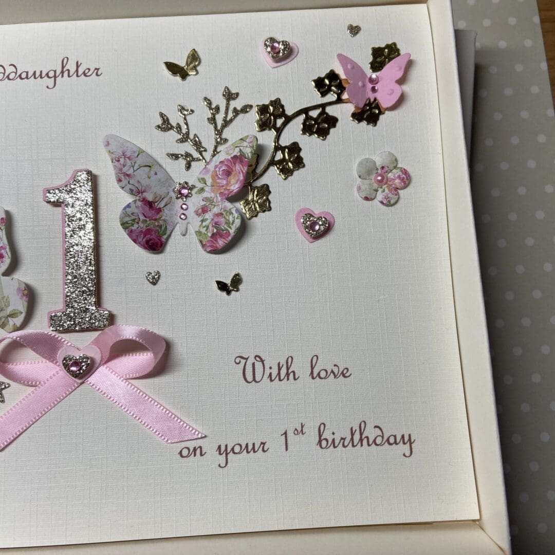Personalised Handmade 1st Birthday Card Gift Boxed Keepsake Any Age Granddaughter Daughter - Image 5