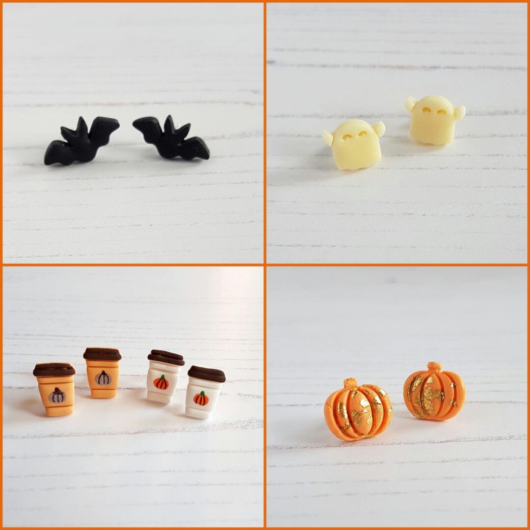 Autumn and Halloween STUD or MINI HOOP leaf earrings CHOOSE YOUR STYLE and Colour - Image 7