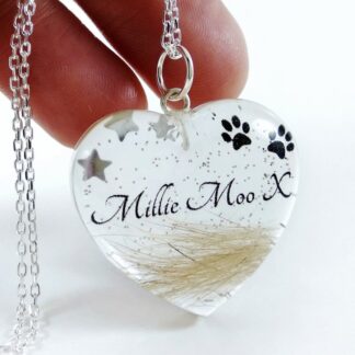 Pet Loss Jewellery - Hair Fur Keepsake Pendant - Custom Personalised Memorial Locket