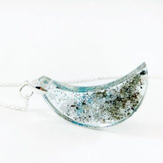 Cremation Ashes Moon Pendant - Memorial Resin Jewellery - Pet Loss Ashes Keepsake