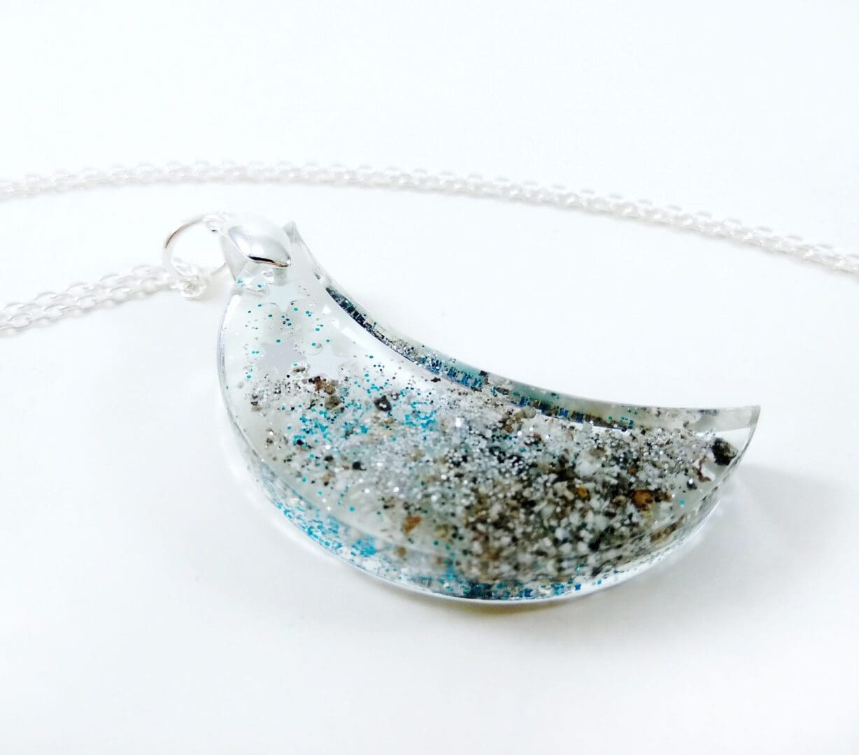 Cremation Ashes Moon Pendant - Memorial Resin Jewellery - Pet Loss Ashes Keepsake - Image 5