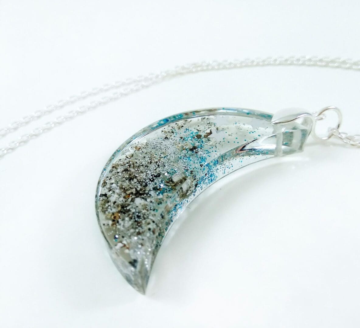 Cremation Ashes Moon Pendant - Memorial Resin Jewellery - Pet Loss Ashes Keepsake - Image 4