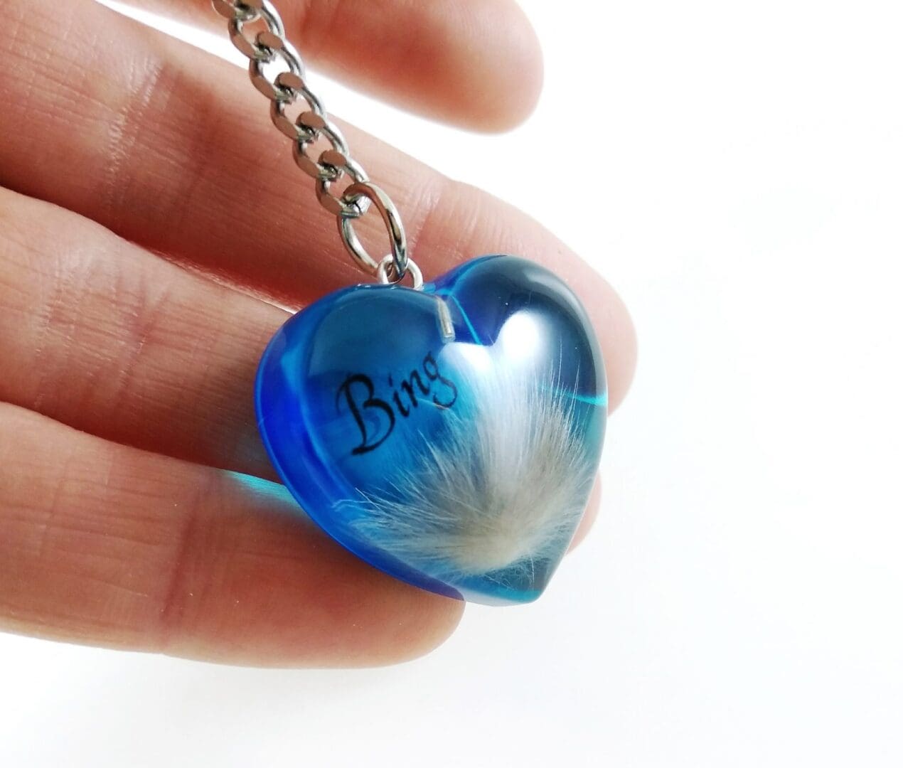 Pet Fur Keepsake Pendant - Lock of Hair Memorial Jewellery - Personalised Heart Necklace - Dog Cat Loss Gift - Image 2