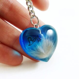Pet Fur Keepsake Pendant - Lock of Hair Memorial Jewellery - Personalised Heart Necklace - Dog Cat Loss Gift