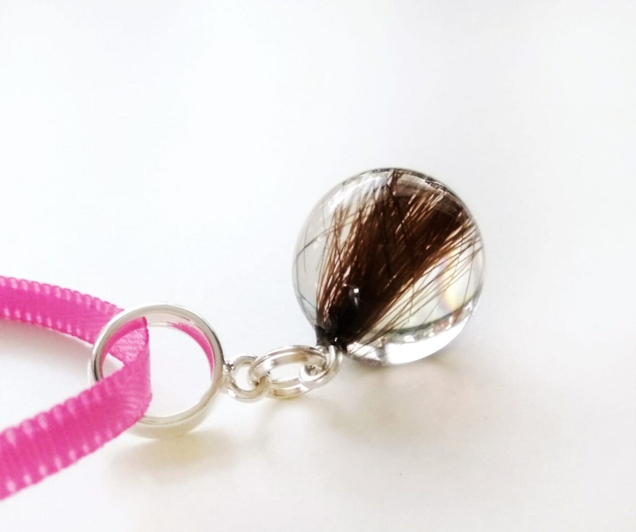 13mm Sphere Hanging Charm with Lock of Hair - Custom Memorial Bracelet - Hair Keepsake Jewellery - Image 8