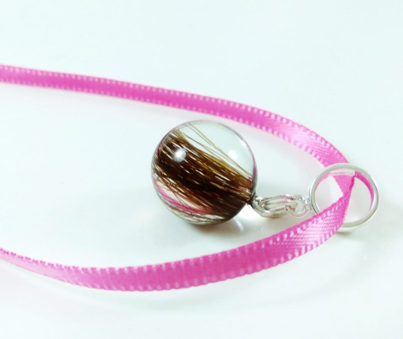 13mm Sphere Hanging Charm with Lock of Hair - Custom Memorial Bracelet - Hair Keepsake Jewellery - Image 6