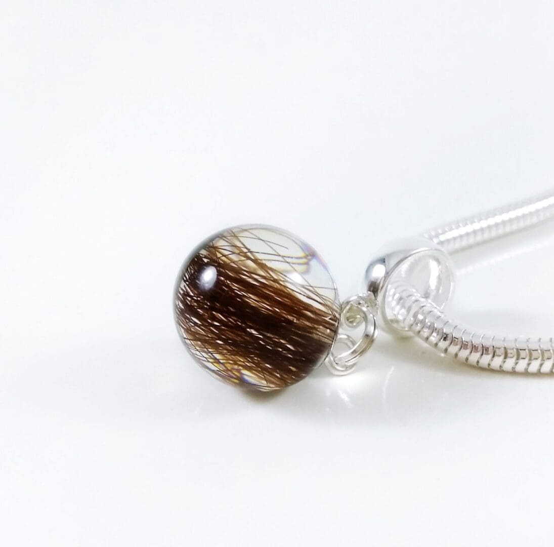 13mm Sphere Hanging Charm with Lock of Hair - Custom Memorial Bracelet - Hair Keepsake Jewellery - Image 7