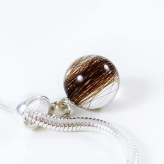 13mm Sphere Hanging Charm with Lock of Hair - Custom Memorial Bracelet - Hair Keepsake Jewellery