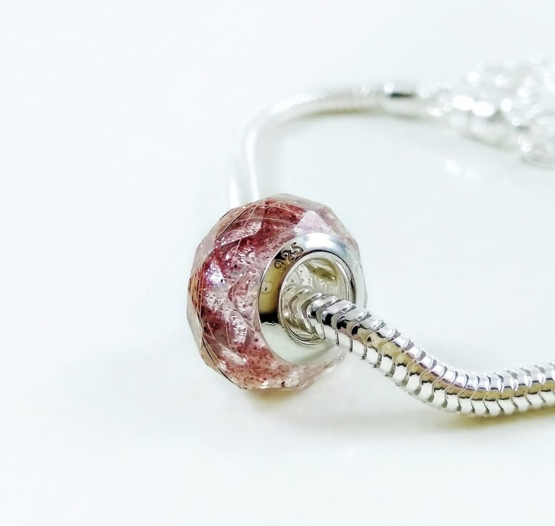 Faceted Hair Keepsake European Bead Bracelet - Memorial Jewellery - Loss of Loved One Charm
