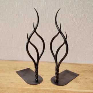 Hand Forged Spiralis Bookends
